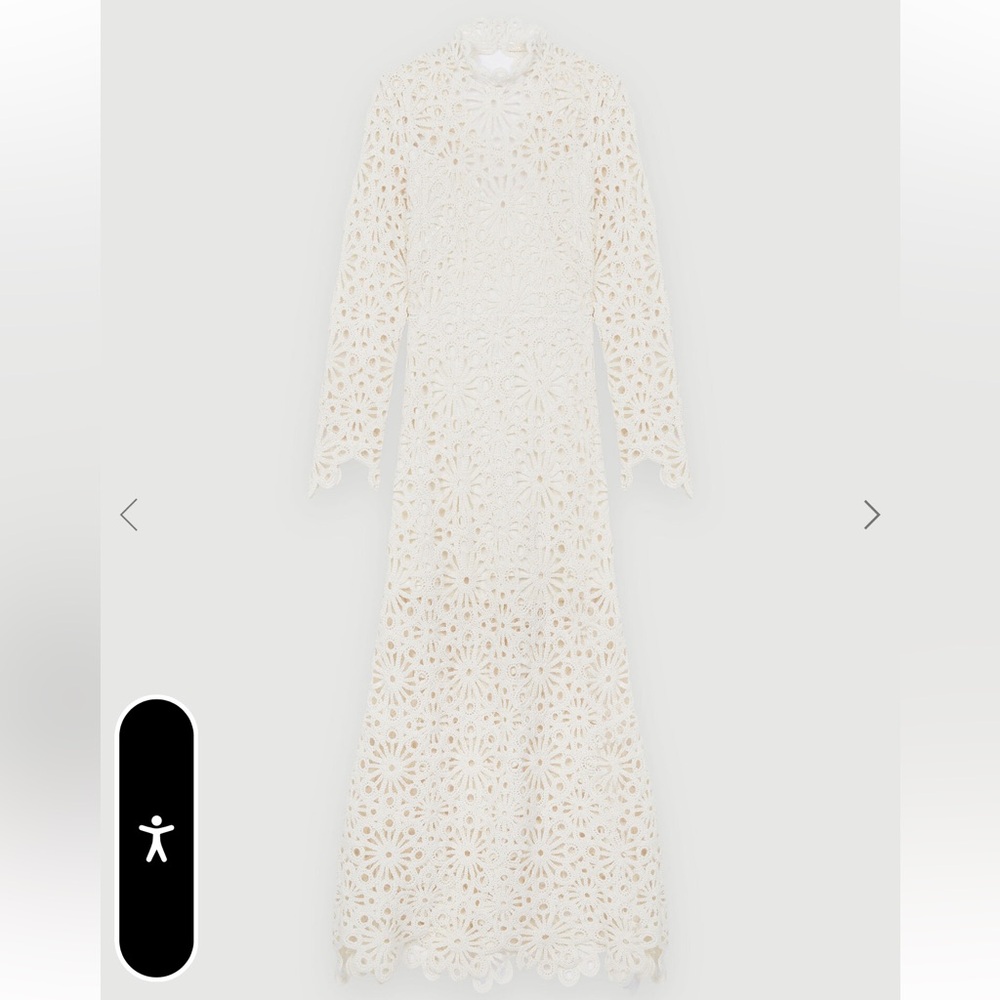 Maje Rozim Dress Crochet Maxi Dress Mini Depop - Picture 6 of 12